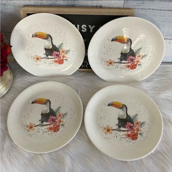 Wrendale Designs Toucan of My Affection 8” Plate Set of Four - Picture 2 of 7